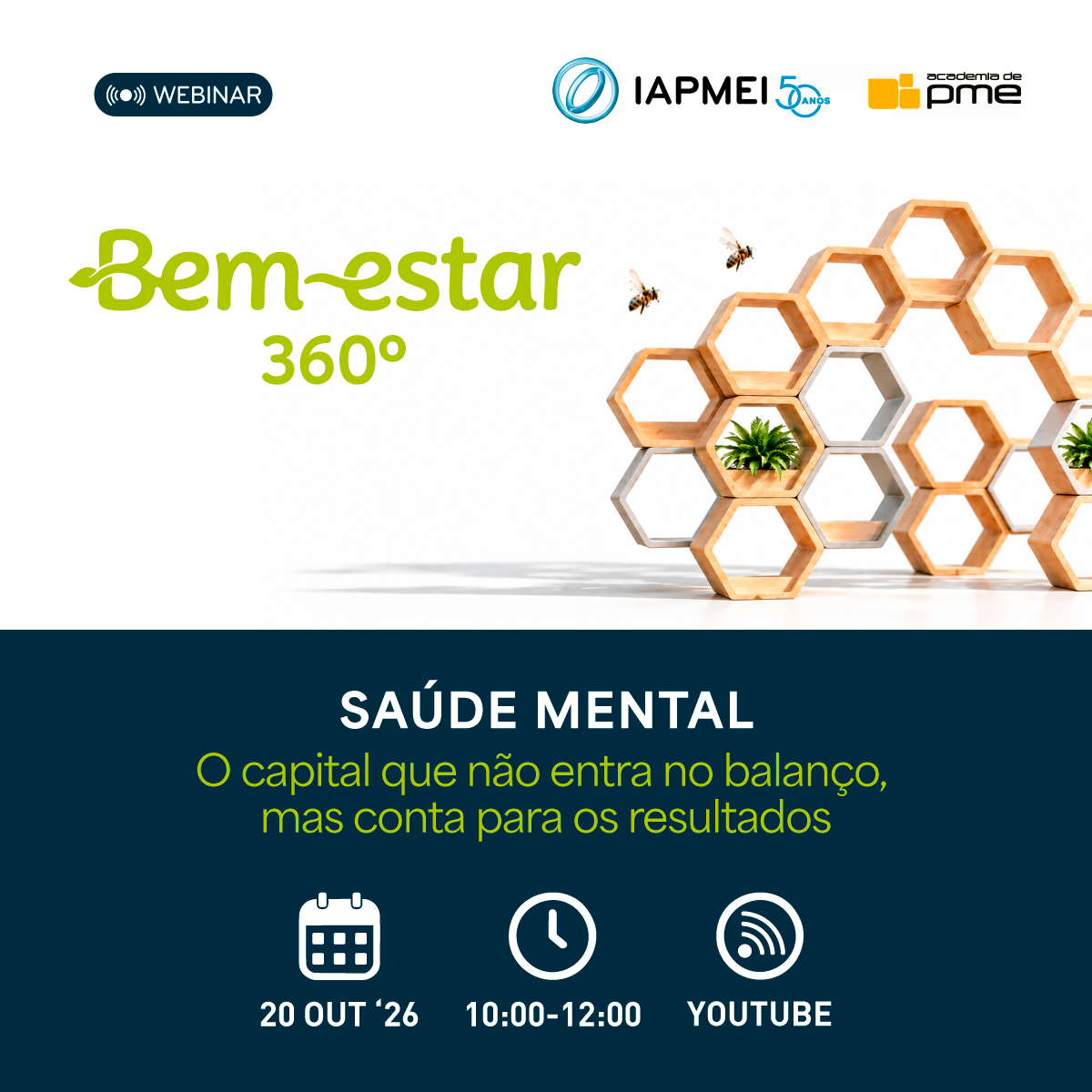 Webinar Bem-Estar 360º | “Saúde Mental: O capital que não entra no balanço, mas conta para os resultados”